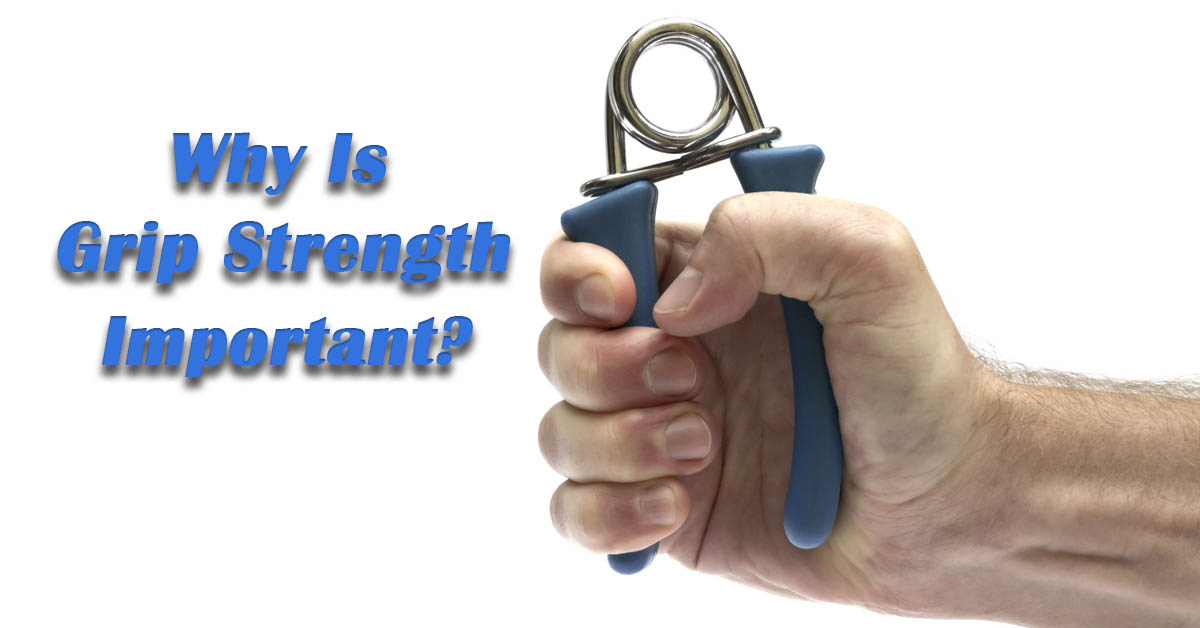 Grip Strength Is Important. Picture of a caucasian hand squeezing a piece of exercise equipment to strengthen the hands.